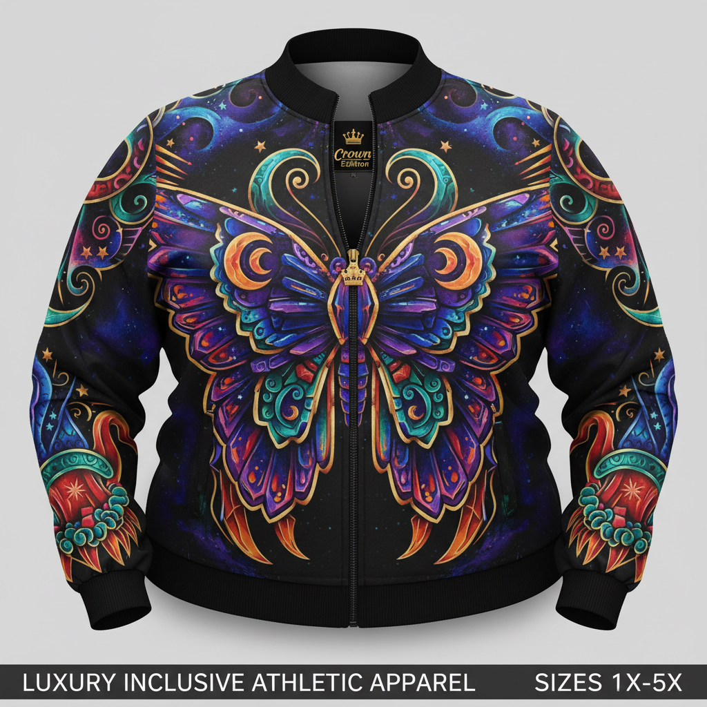 TITAN Plus Women's Obsidian Butterfly Zip Jacket — Inclusive Crown Edition