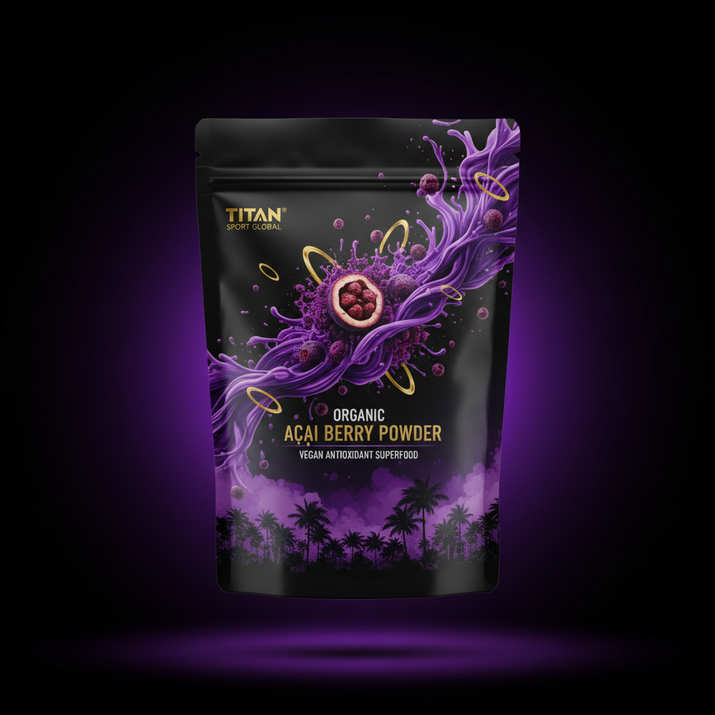 TITAN Organic Acai Berry Powder Vegan Antioxidant Superfood supplement pouch