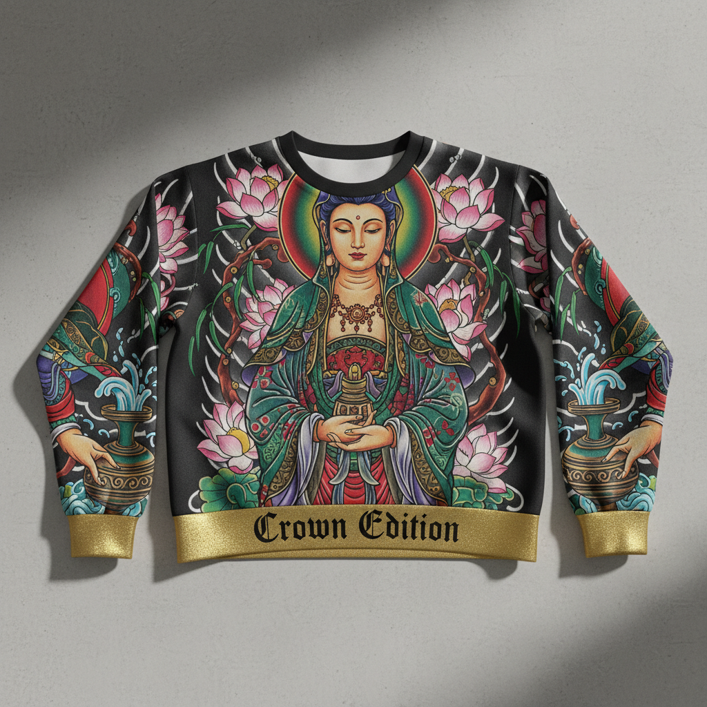 TITAN Women's Guanyin Mercy Goddess Crewneck — Lotus Edition
