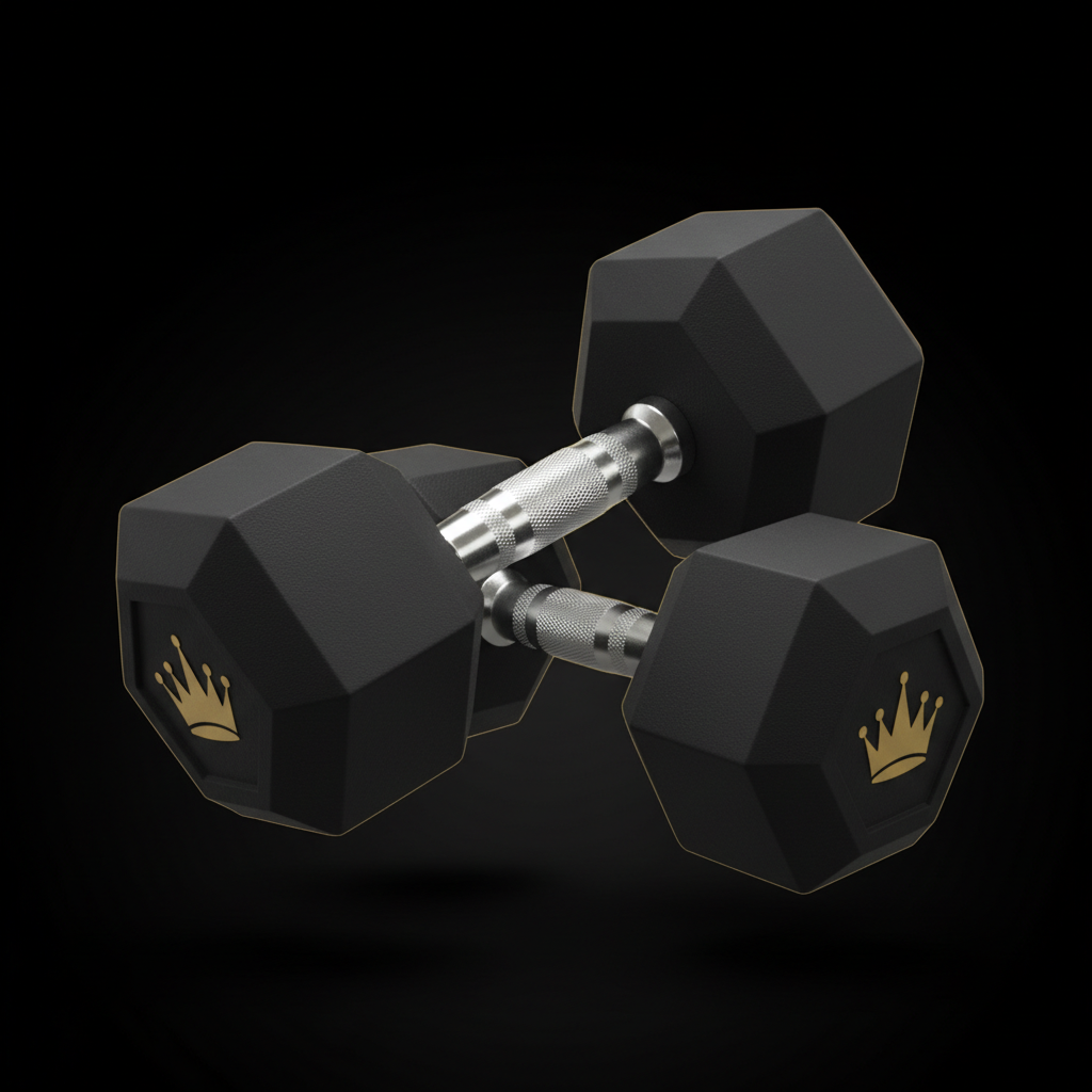 TITAN Hex Dumbbells 50lb Pair Rubber Coated Heavy Dumbbell Set