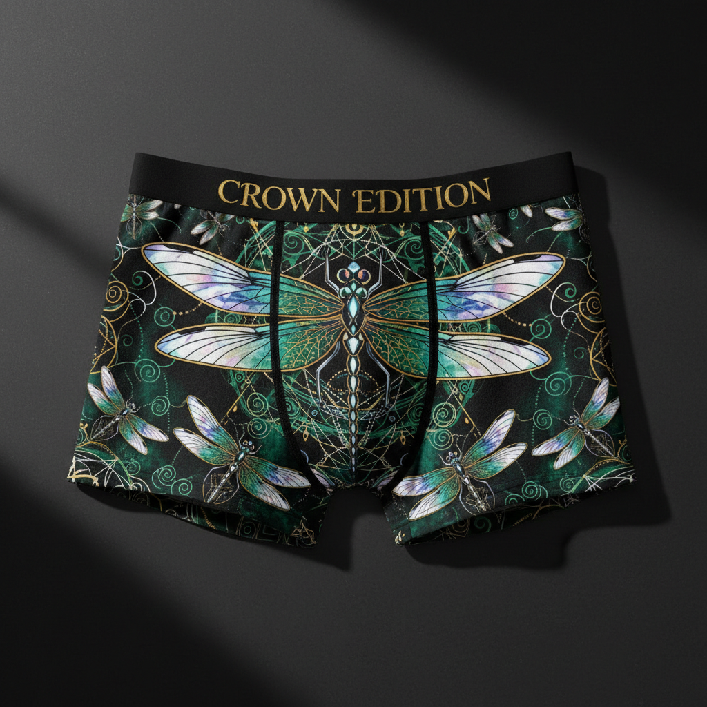 TITAN Women's Cozy Boxer Shorts Dragonfly Queen Crown Edition