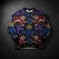 TITAN Crown Edition Tattoo Art Men's Lounge Split Hem Sweatshirt - bold colorful tattoo artwork on matte black heavyweight fabric