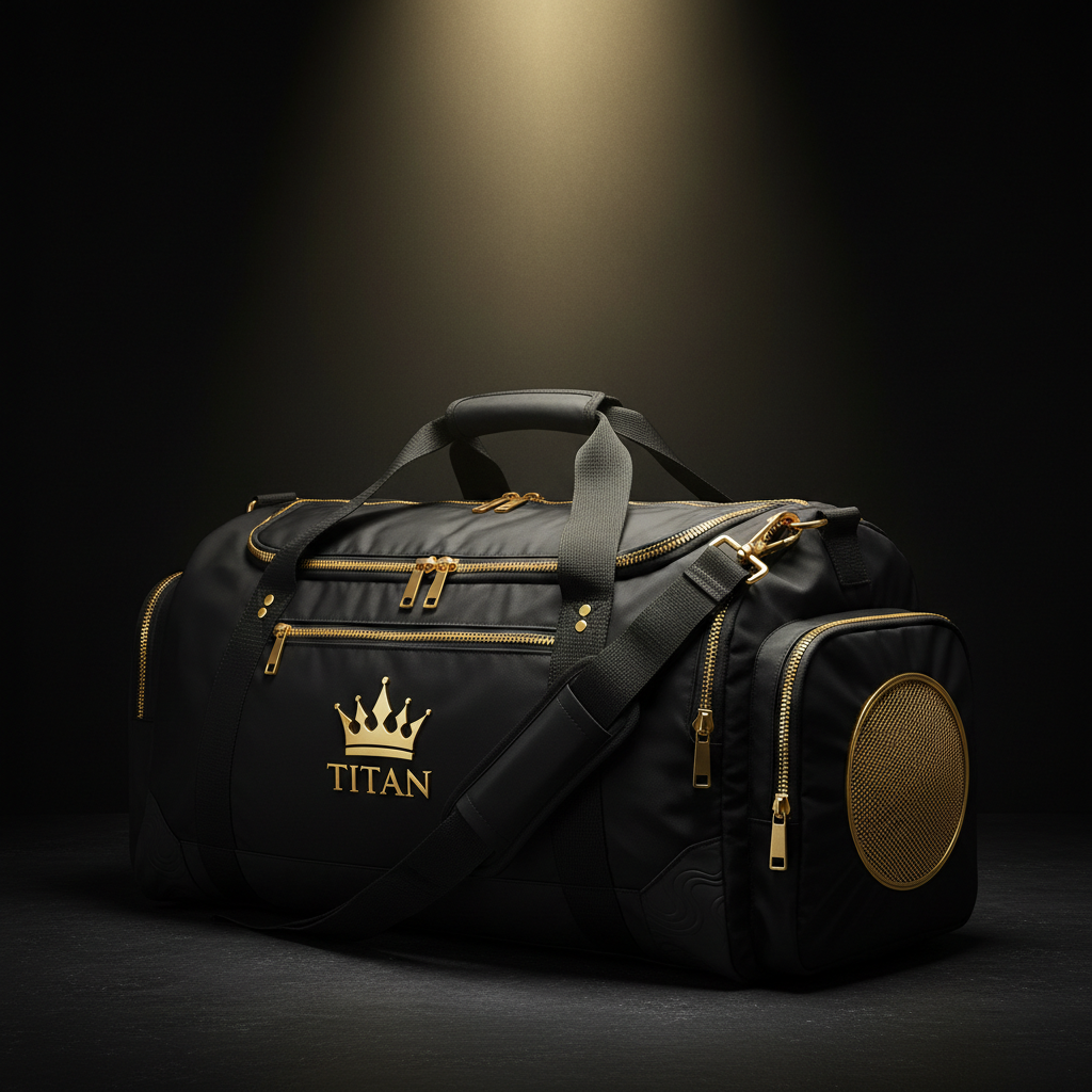 TITAN Pro Gym Duffel Bag 60L Black & Gold