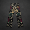 TITAN Crown Edition Tattoo Art Vintage Compass Wide-Leg Pants Women's Athletic Bottoms