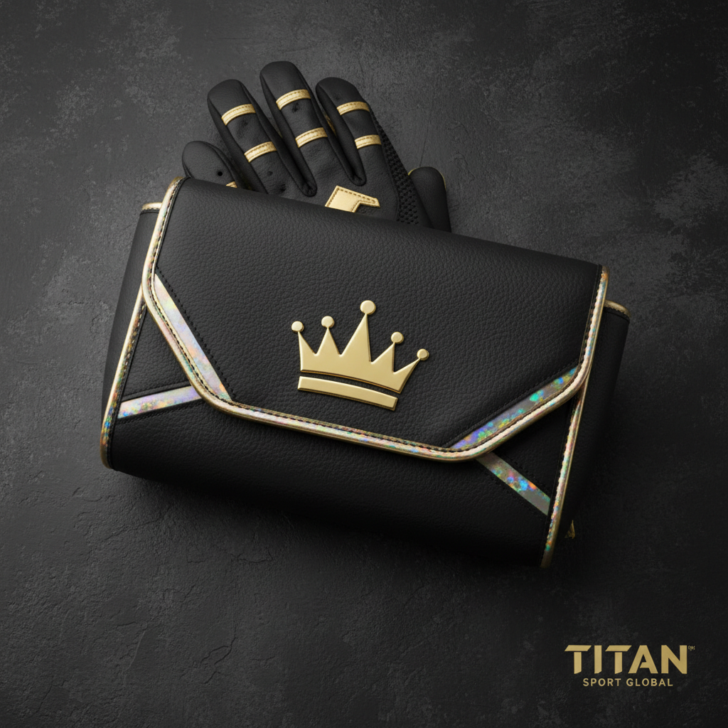 TITAN Crown Edition Baseball Batting Glove Bag Matte Black Gold