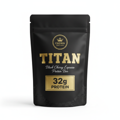 TITAN Black Cherry Espresso Protein Bar — 32g Protein | 8-Pack