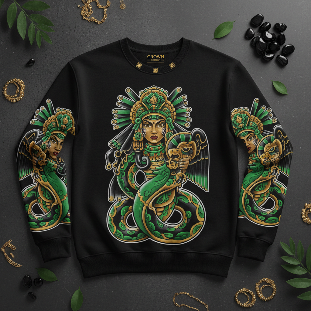 TITAN Women's Cihuacoatl Serpent Warrior Crewneck — Quilaztli Edition
