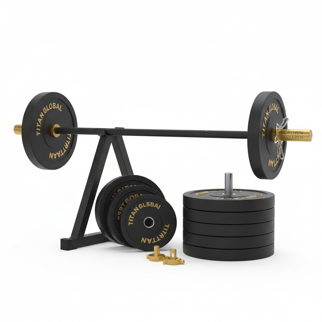 TITAN Olympic Barbell & Weight Plate Home Gym Set — Crown Edition
