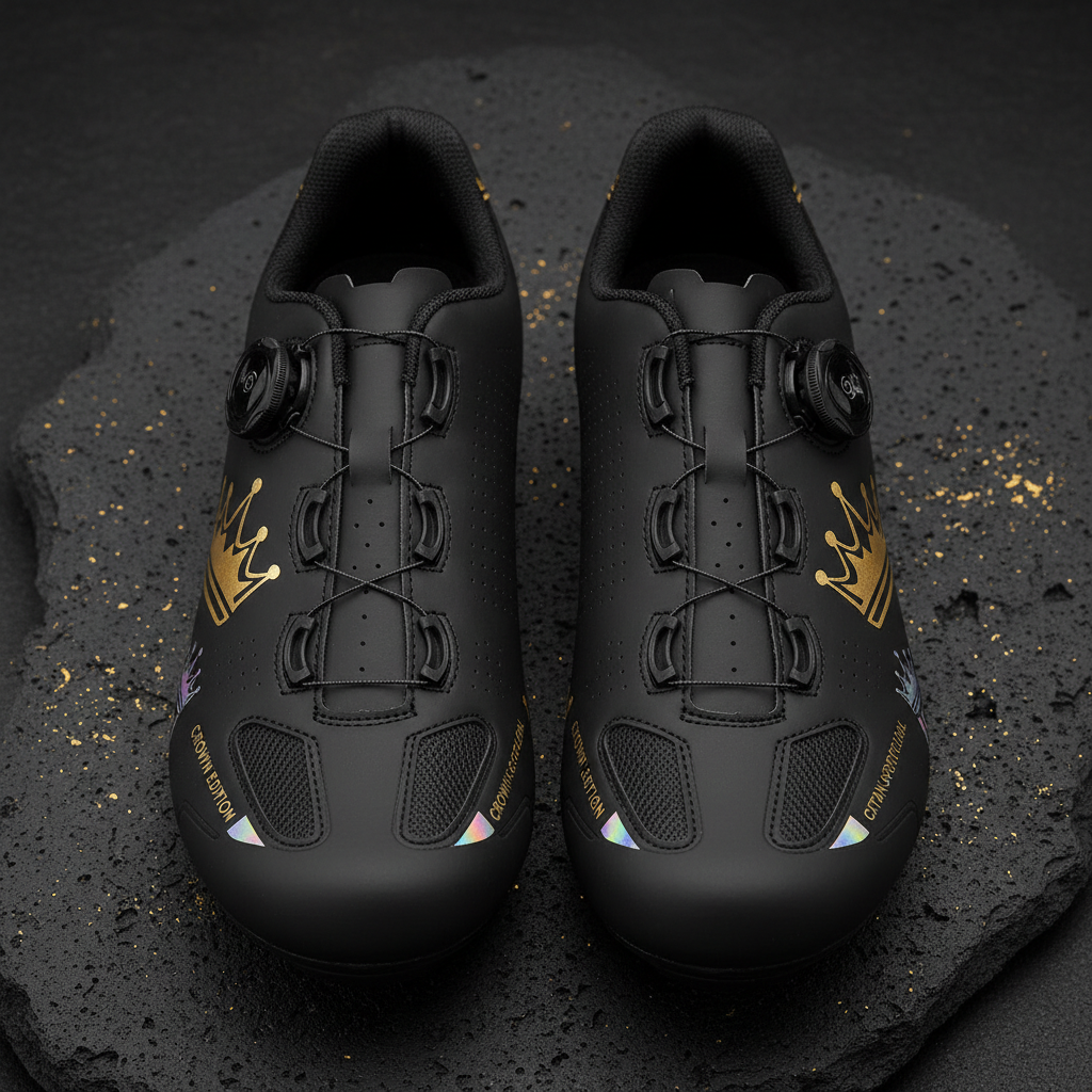 TITAN Crown Edition Cycling Shoes Matte Black Gold