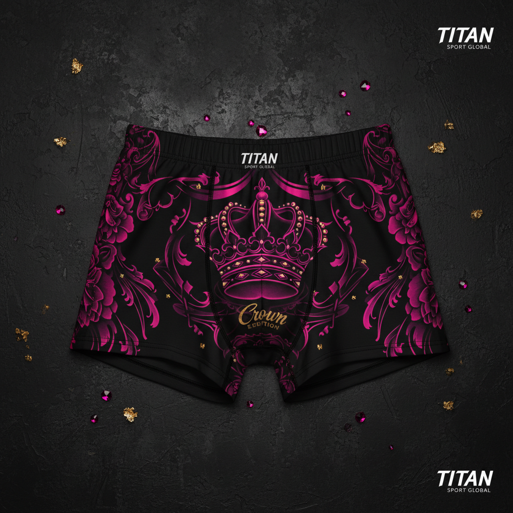TITAN Women's Cozy Boxer Shorts Crown Edition Fuchsia Gold