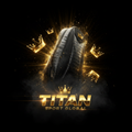 TITAN SPORT GLOBAL tennis racket bag with gold crown branding on dark background