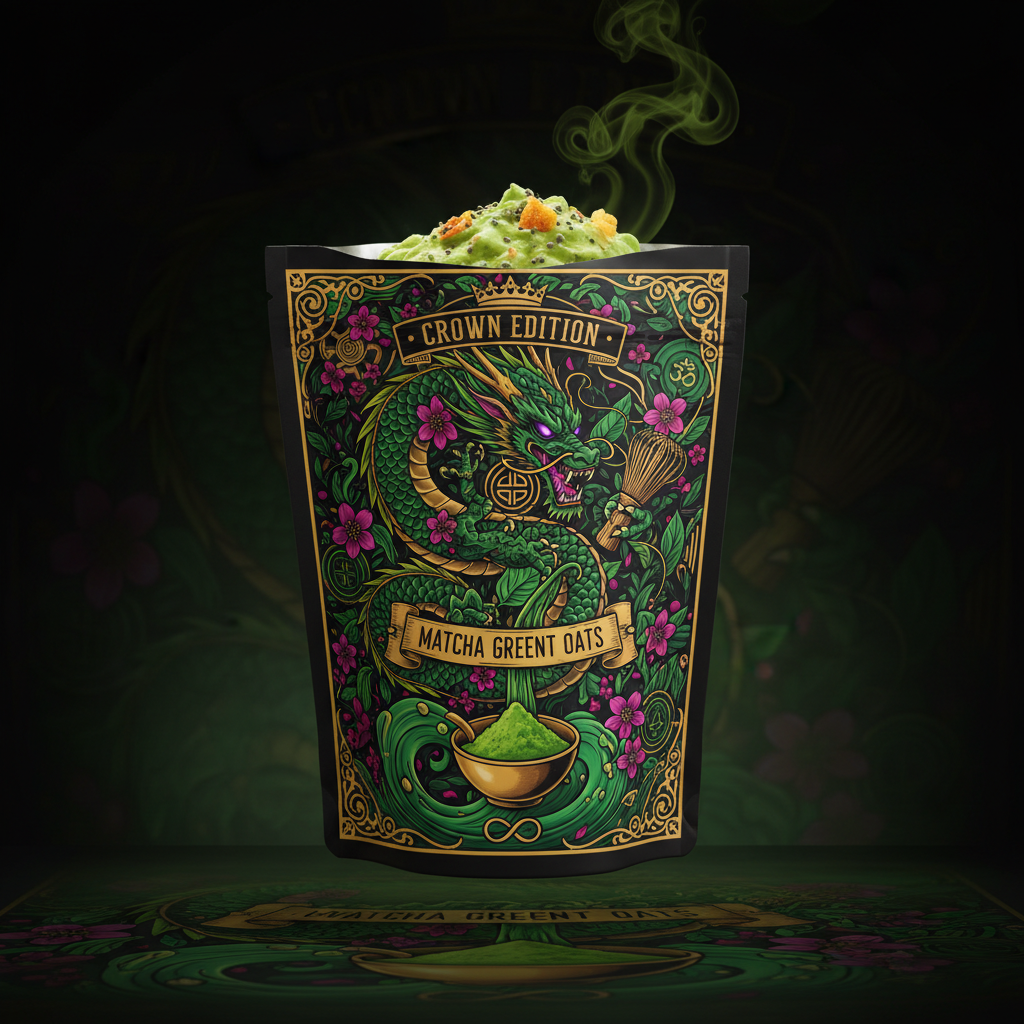 TITAN Overnight Oats Kit Matcha Green Tea — Crown Edition bold tattoo-style artwork