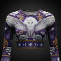TITAN Women’s Celestial Barn Owl Cosmos Long Sleeve Crop — Athena Edition