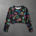 TITAN Women's Neon Persian Paisley Long Sleeve Crop — Shiraz Edition