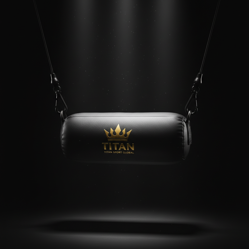 TITAN Double End Bag Blackout — matte black with gold crown logo