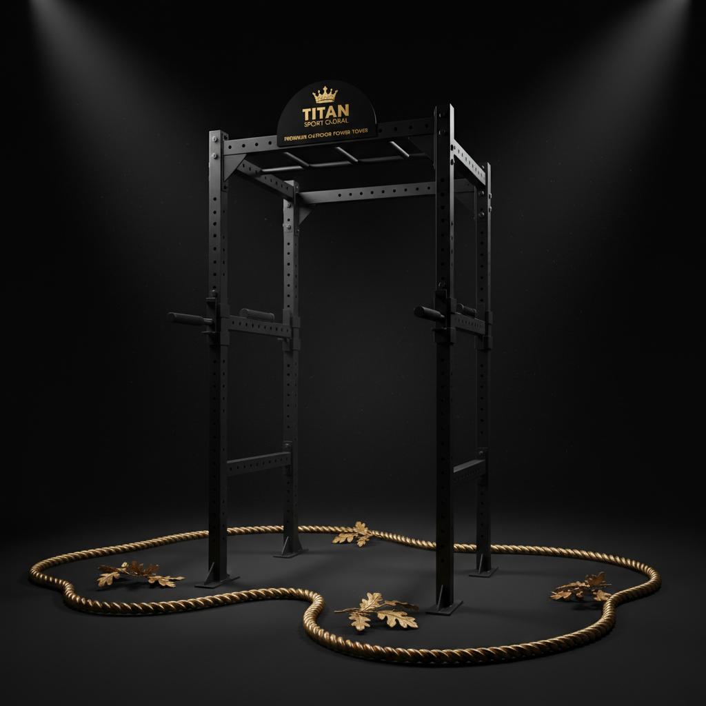 TITAN Outdoor Pull-Up Station Crown Edition — matte black with gold crown logo