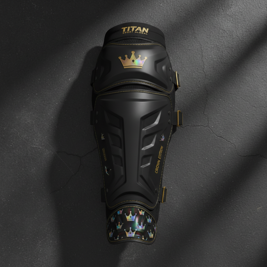 TITAN Crown Edition Baseball Batter's Leg Guard Matte Black Gold