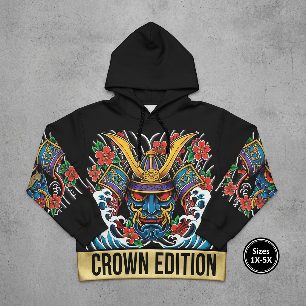 TITAN Plus Men's Samurai Blossom Hoodie — Inclusive Crown Edition