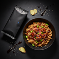 TITAN Organic High-Protein Brown Rice Bowl — Teriyaki, premium product photography