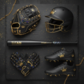 TITAN Crown Edition Baseball Softball Ultimate Bundle Matte Black Gold