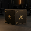 TITAN 3-in-1 Plyometric Jump Box 20 24 30 inch Black & Gold