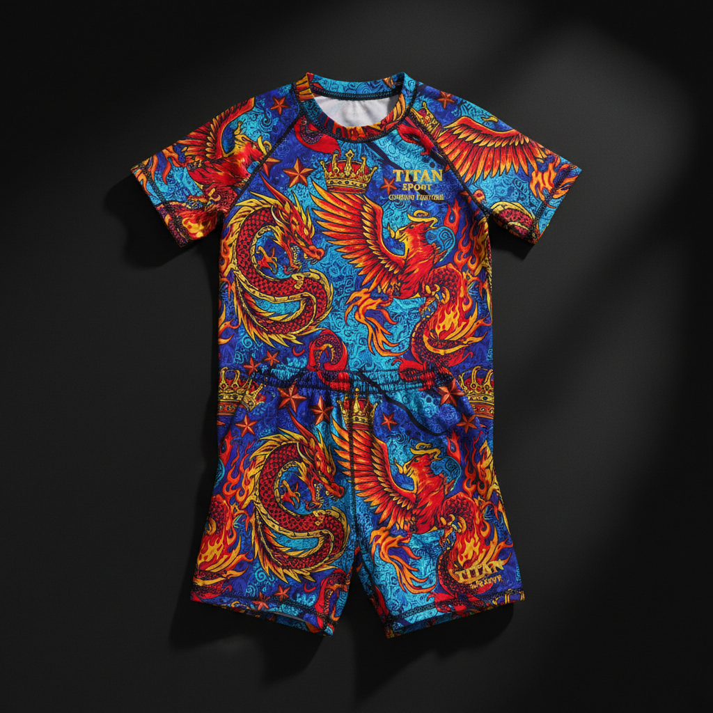 TITAN Crown Edition Kids Dragon Phoenix Training Set — matching athletic set