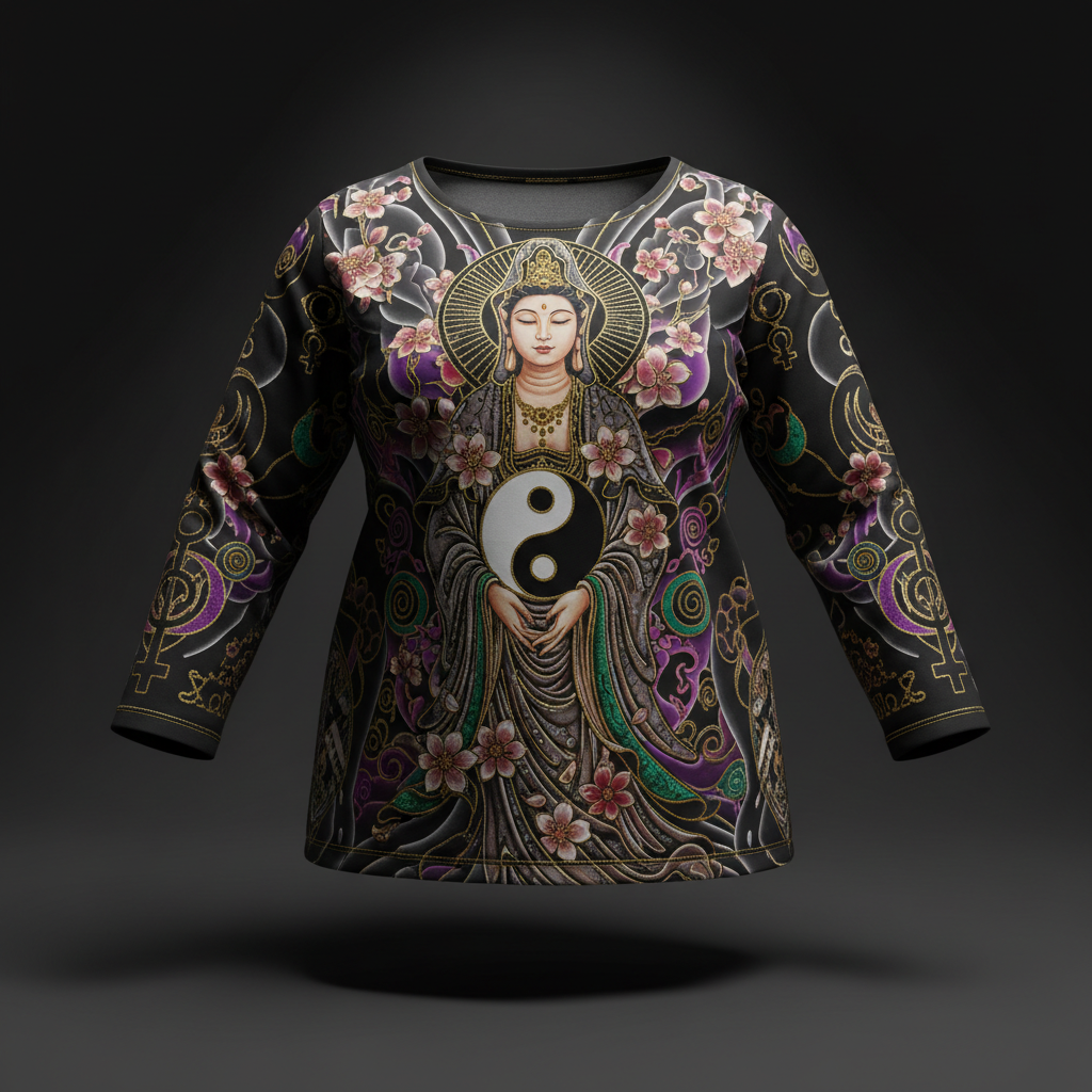 TITAN Plus Women's Quan Yin Blossom Long Sleeve — Spiritual Crown Edition sizes 1X–5X