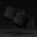 TITAN Women's Swim Shorts Blackout Crown — matte black with gold crown logo