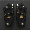 TITAN Crown Edition Baseball Batting Gloves Matte Black Gold