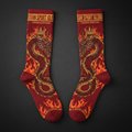 TITAN Crown Edition Dragon Fire Crew Socks — Crimson & Gold