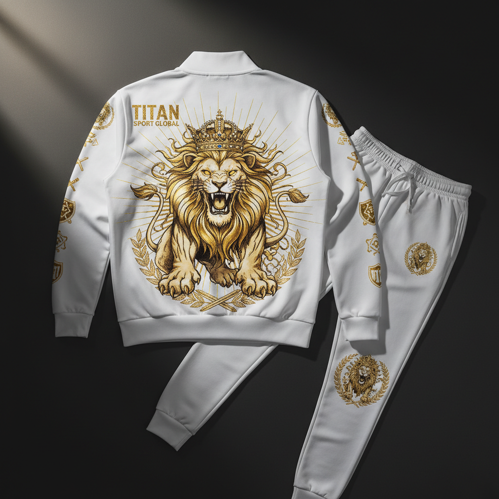 TITAN Crown Edition The Golden Lion Tracksuit White Gold