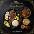 TITAN Kenyan Tilapia Githeri Power Breakfast meal kit flat lay dark luxury