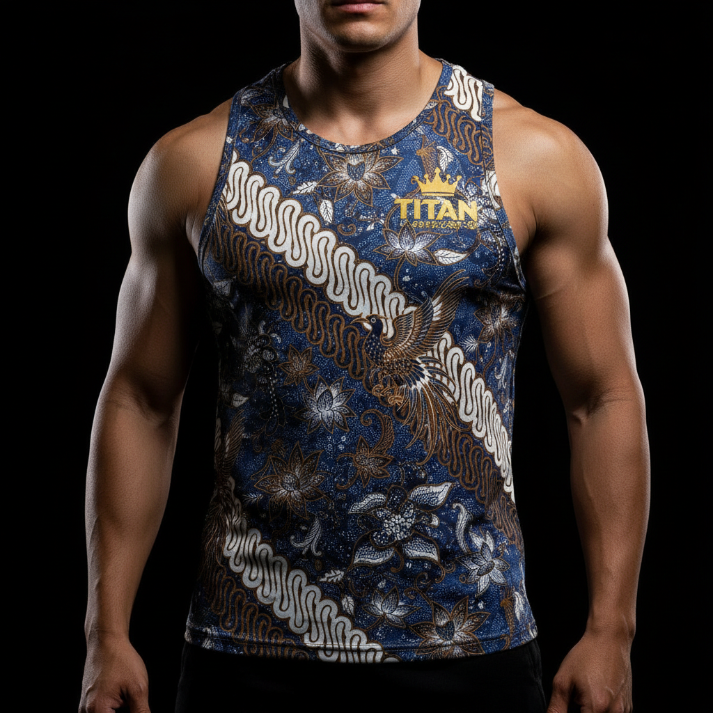 TITAN Indonesian Batik Muscle Tank Crown Edition