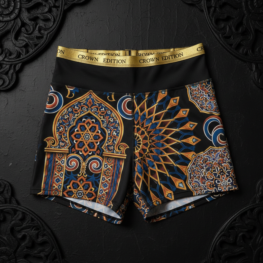 TITAN Crown Edition Tattoo Art Moorish Shorts Women's Athletic Bottoms
