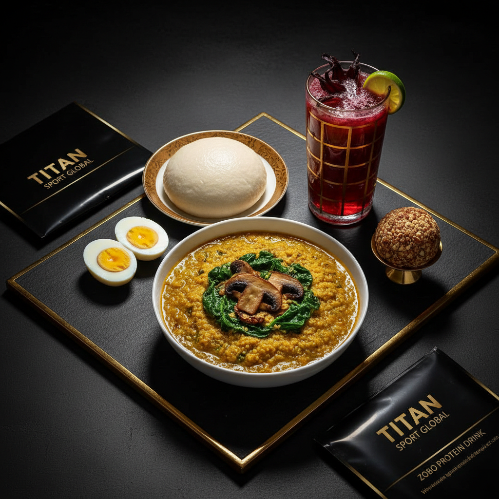 TITAN Crown Nigerian Egusi Soup and Egg vegetarian high-protein weekly monthly meal plan bundle