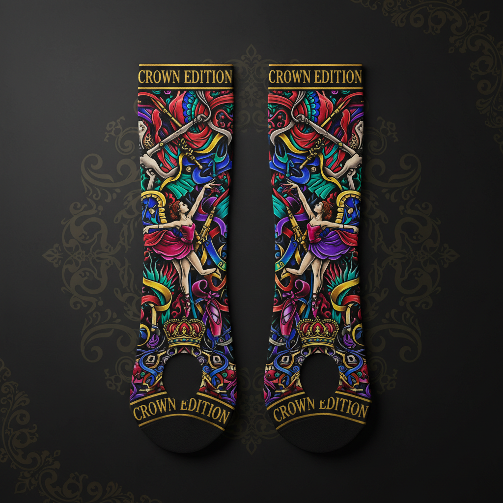 TITAN Crown Edition Tattoo Art Dance & Ballet Stirrup Socks