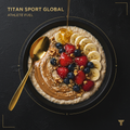 TITAN Crown Power Oatmeal Protein Bowl flat lay dark luxury