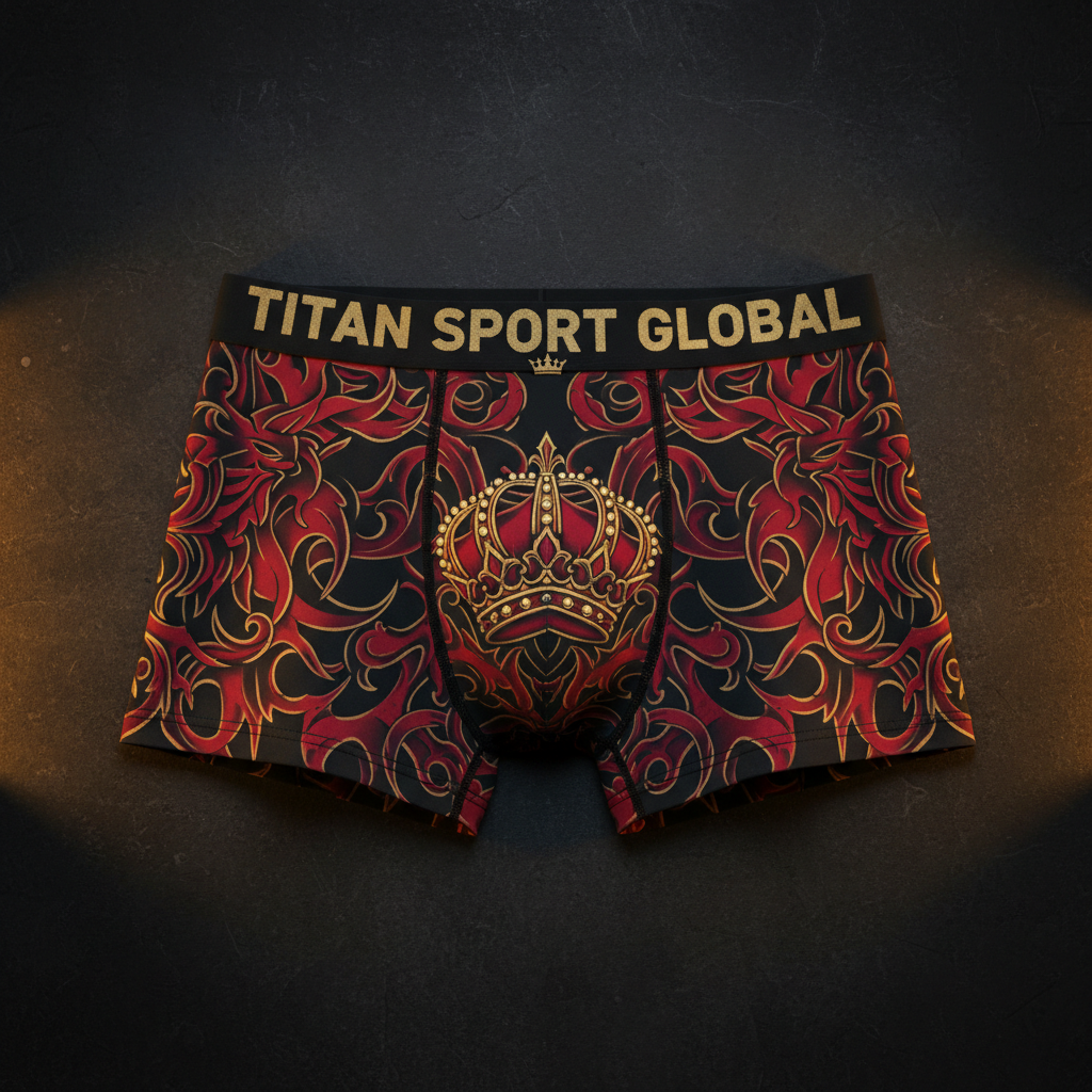 TITAN Men's Boxer Briefs Crown Edition Crimson Gold