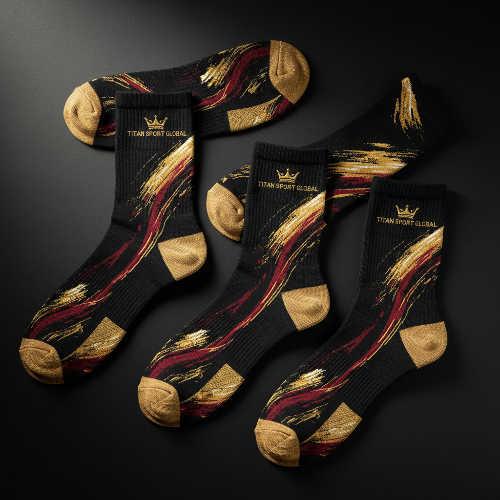 TITAN Running Socks Performance - Merino Wool 3-Pack with 24K Gold Embroidery