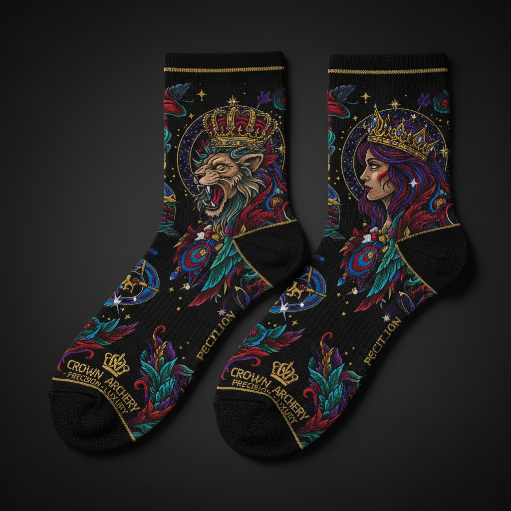 TITAN Crown Edition Tattoo Art Archery & Target Sport Socks