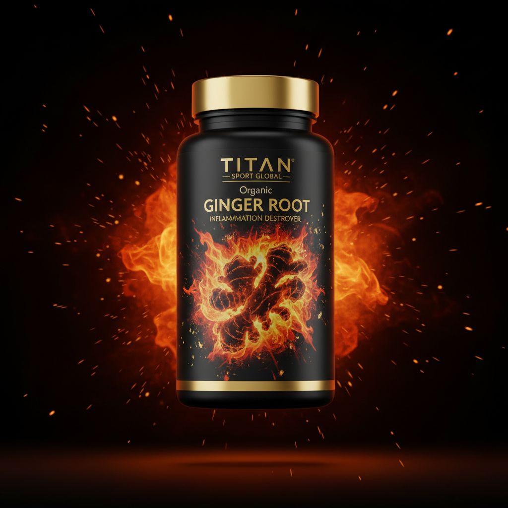 TITAN Organic Ginger Root - Inflammation Destroyer supplement bottle
