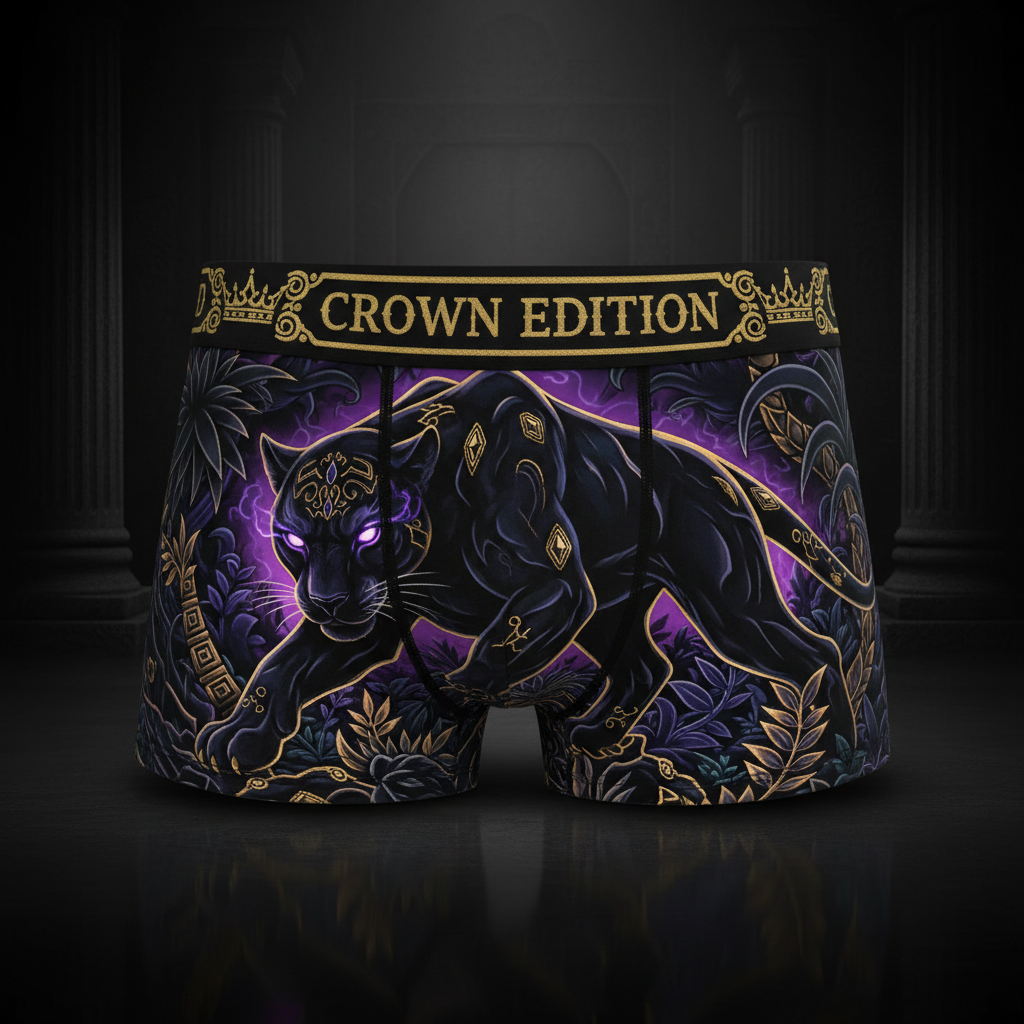 TITAN Crown Edition Men's Boxer Briefs — Panther Shadow Tattoo Art