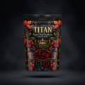 TITAN Organic Dried Cranberries — Reduced Sugar, Crown Edition tattoo-style artwork