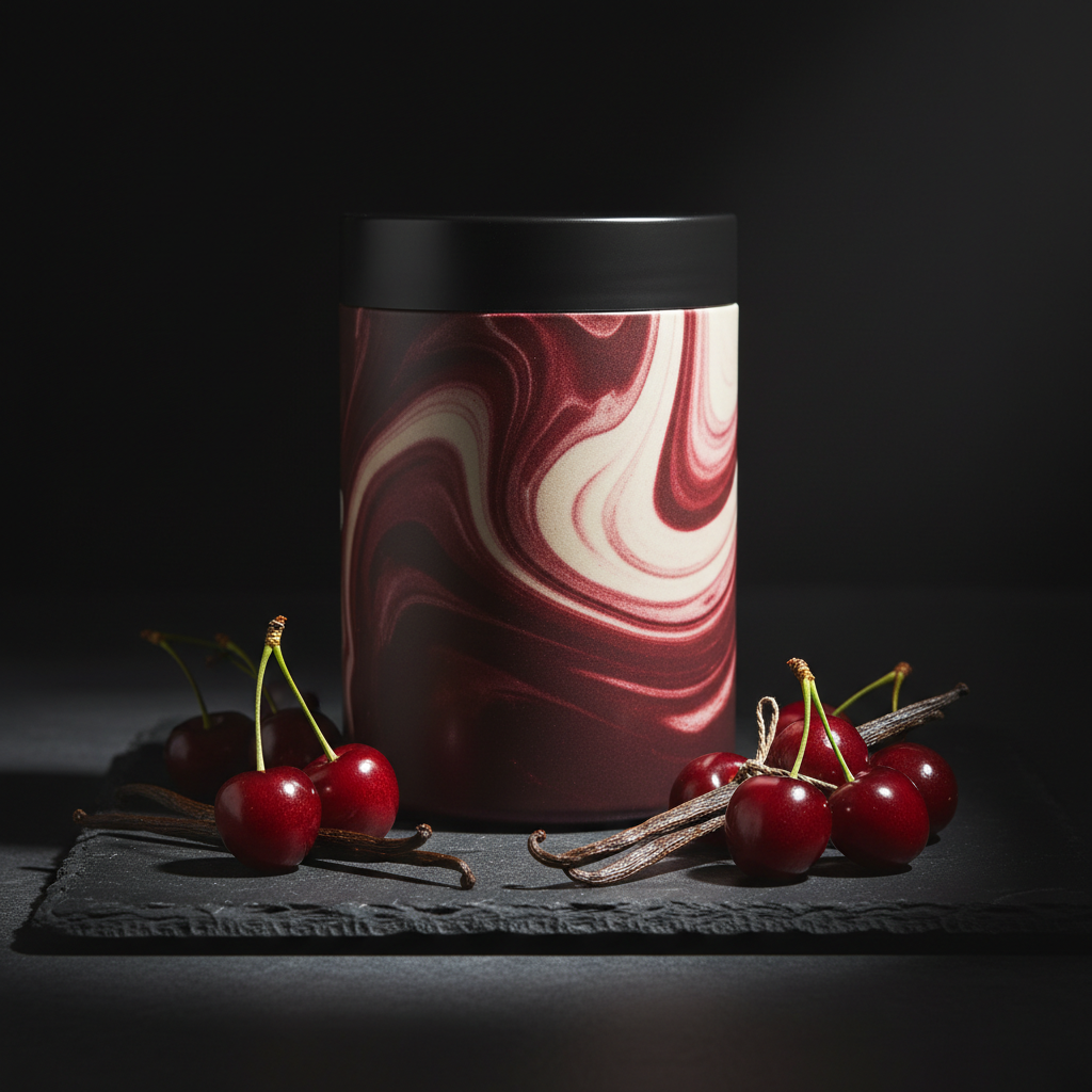 TITAN Protein Night Recovery Drink – Tart Cherry Vanilla, premium product photography