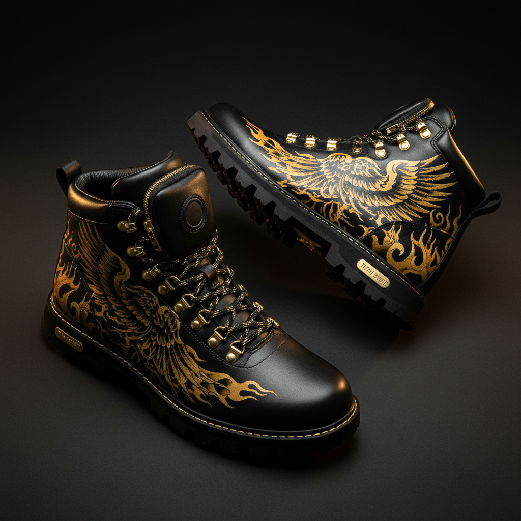 TITAN Hiking Boot — Phoenix Tattoo Crown Edition