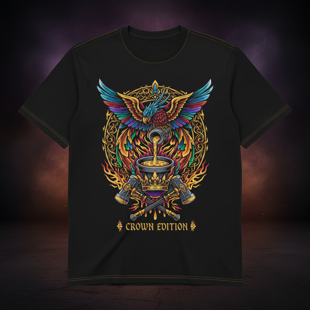 Refined By Fire Men's Tee — TITAN Crown Edition tattoo artwork