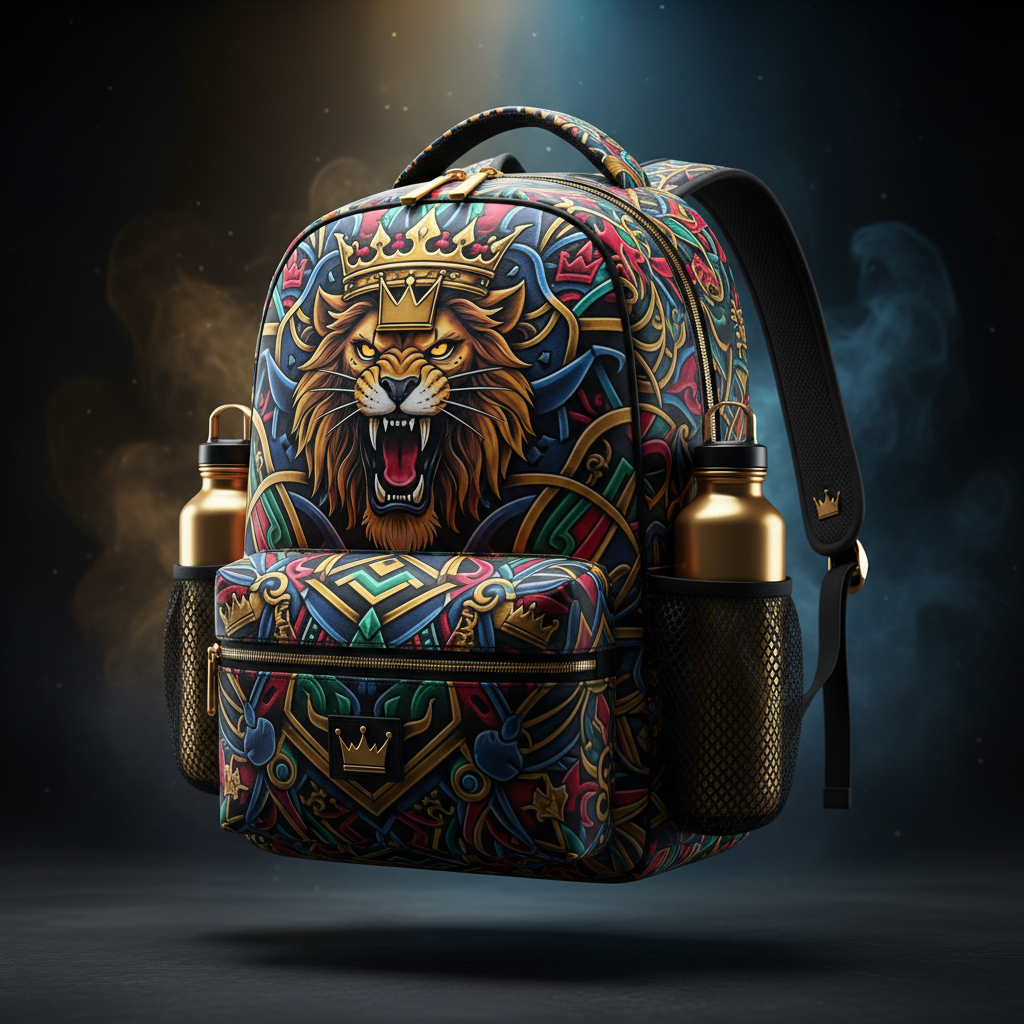 TITAN Gym Backpack 30L - Crown Edition tattoo-style artwork