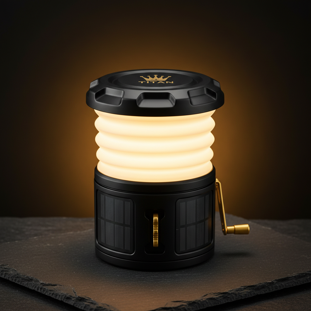 TITAN Collapsible Camping Lantern Black & Gold