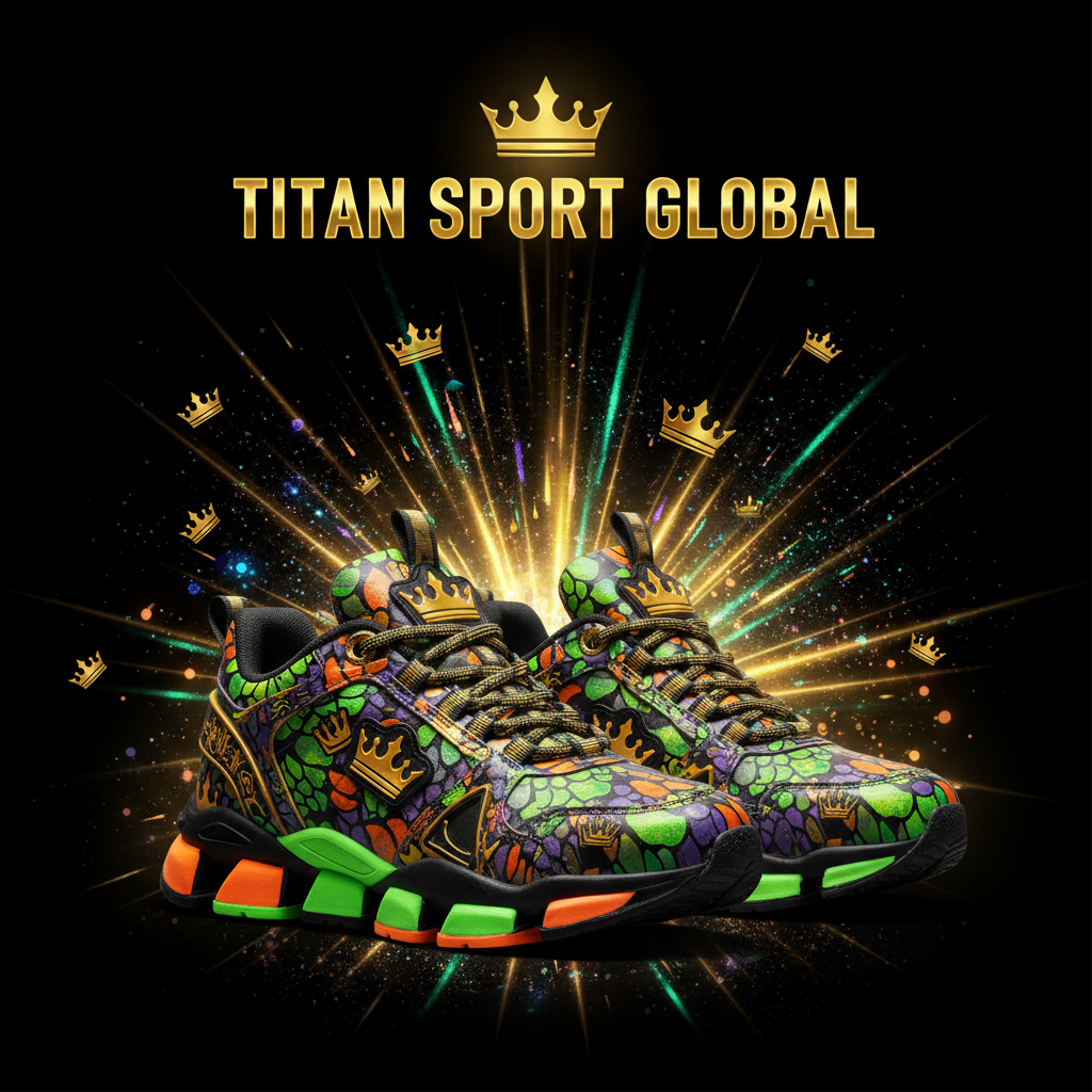 TITAN SPORT GLOBAL kids athletic shoes with dinosaur crown pattern