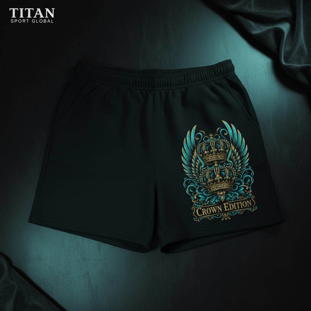 TITAN Women's Crown Edition Lounge Shorts Teal Gold